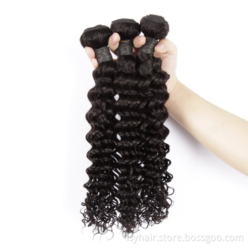 Peruvian Deep Curly Ear to Ear Frontal 100% Human Hair Bundles Weft Weave with Closure Sew In Hair Hair Fronal Extensions